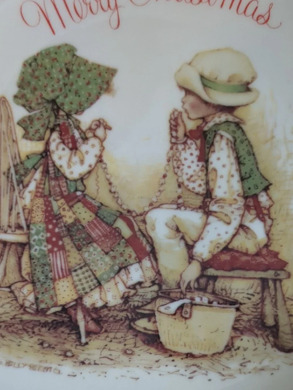 Holly Hobbie 1979 Christmas Plate Porcelain Commemorative American Greetings